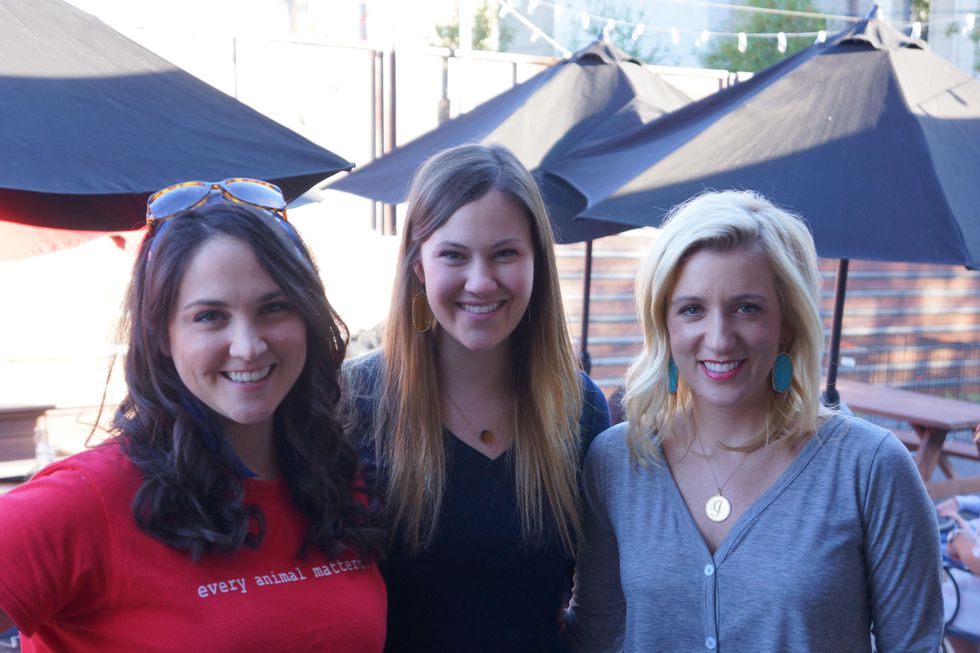 Meredith Wierick, from left, Mary Burtner and Jessica Mooney at Friends for Life Texans TAILgate party November 2013