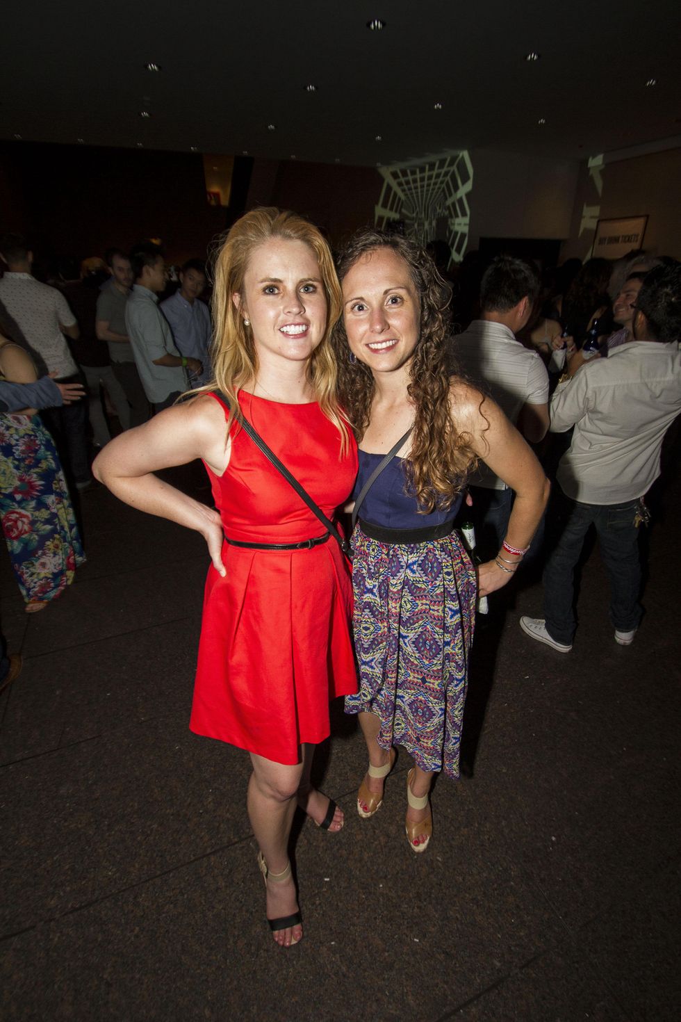 Mereidith Jeffrey, left, and Elaine Lamb at the MFAH Mixed Media Party June 2014