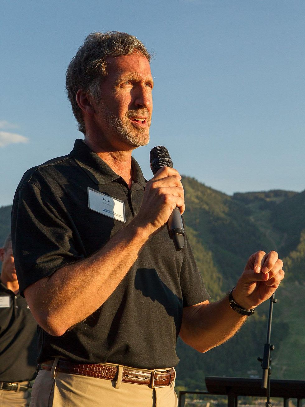 Methodist Hospital event in Aspen July 2013 Dr. David Litner speaking to guests