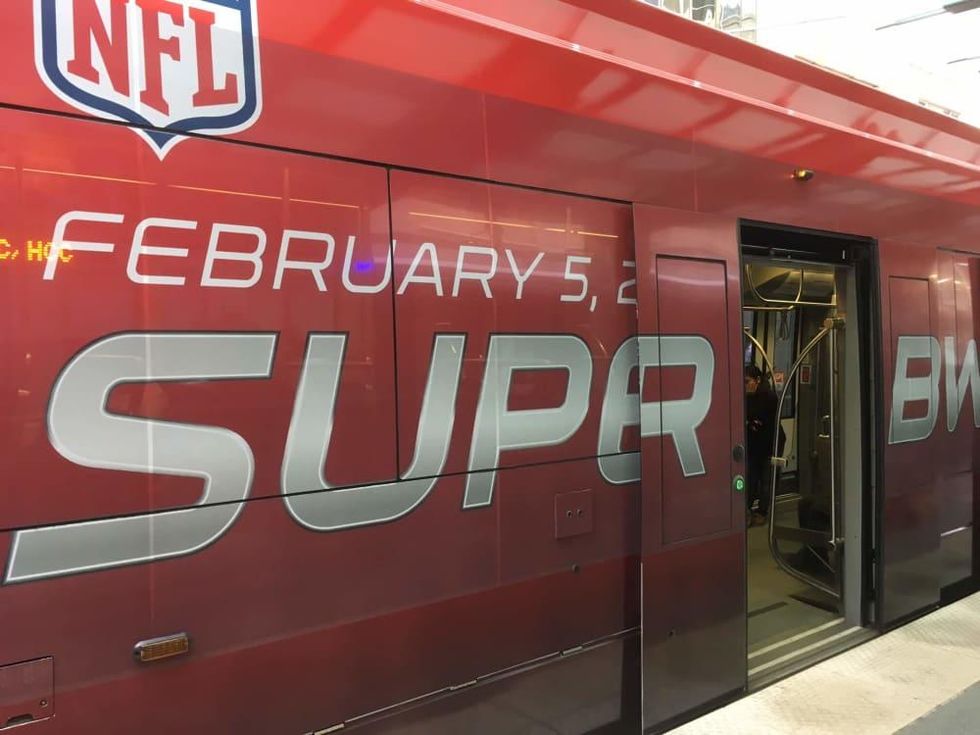 METRO light rail in Super Bowl skin