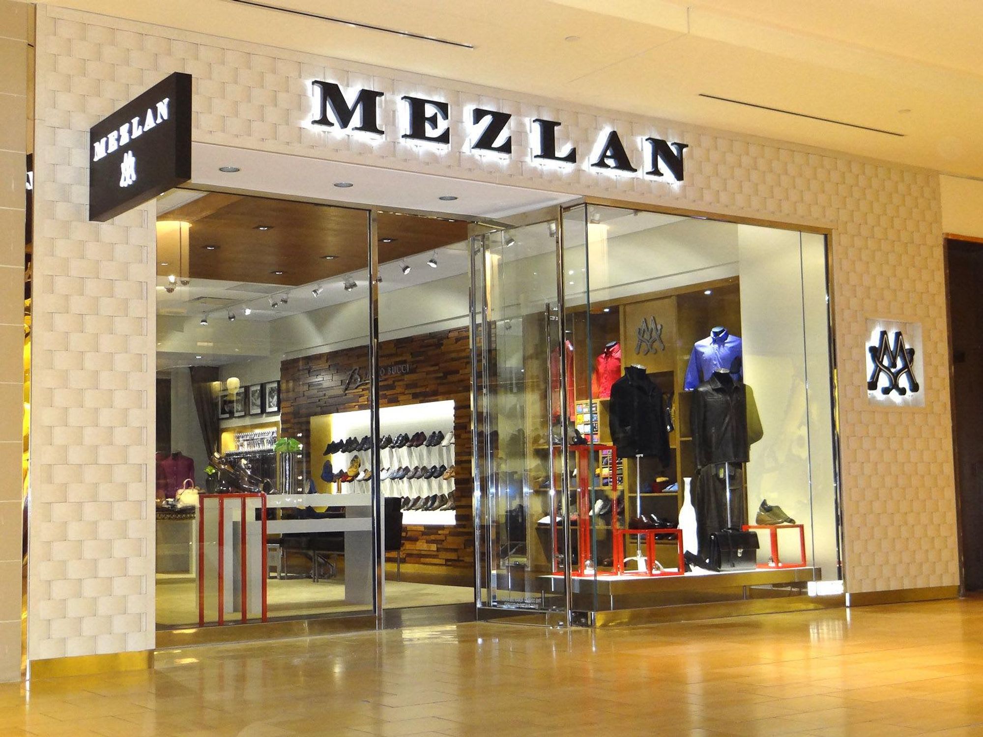 Mezlan men's clothing store storefront The Galleria