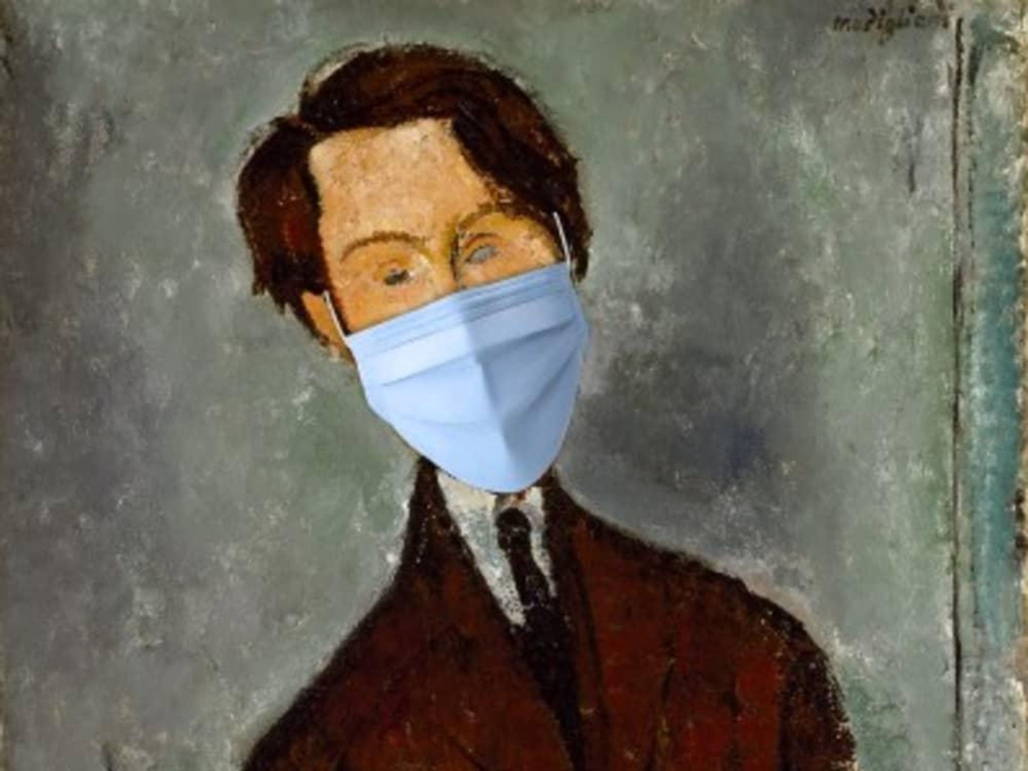 MFAH art mask Amedeo Modigliani, Léopold Zborowski, c. 1916, oil on canvas