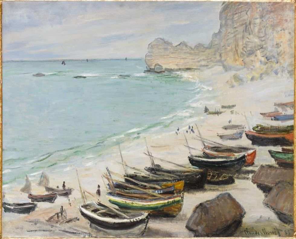 MFAH:Claude Monet, Boats on the Beach at \u00c9tretat