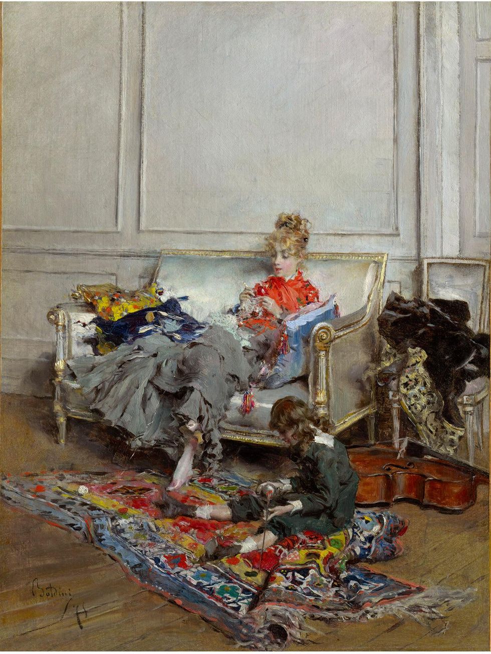 MFAH The Age of Impressionism December 2013 Boldini - Young Woman Crocheting