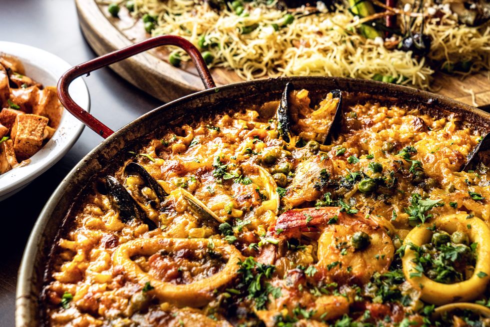 Mi Luna's Paella Valenciana is one of the most popular dishes on the menu.