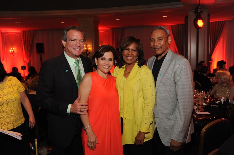 Michael and Lucia Cord\u00faa, from left, Melanie Lawson and John Guess Jr. at the Houston Arts Alliance event with Rita Moreno May 2014