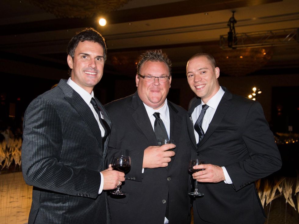 Michael Burnett, from left, Chris Shepherd and Bobby Heugel at the Rice Design Alliance Gala November 2013