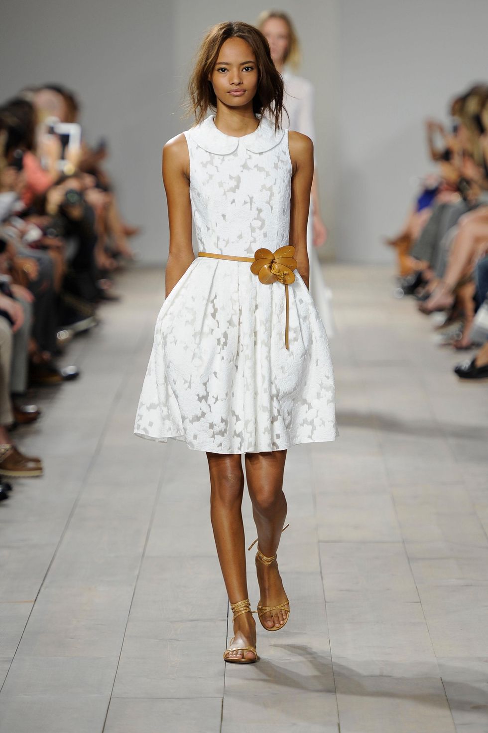 Michael Kors spring 2015 look 3 white fil coupe dress