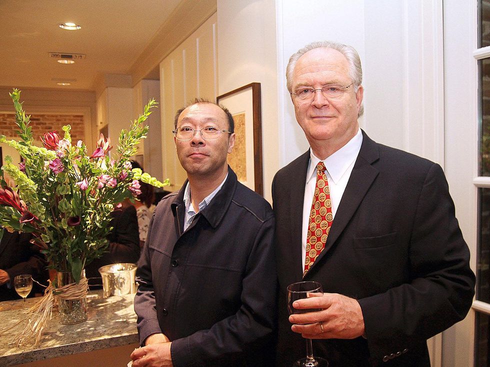 Michael Mann, left, and Baocai David Fang at the Da Camera Opening Night party October 2013