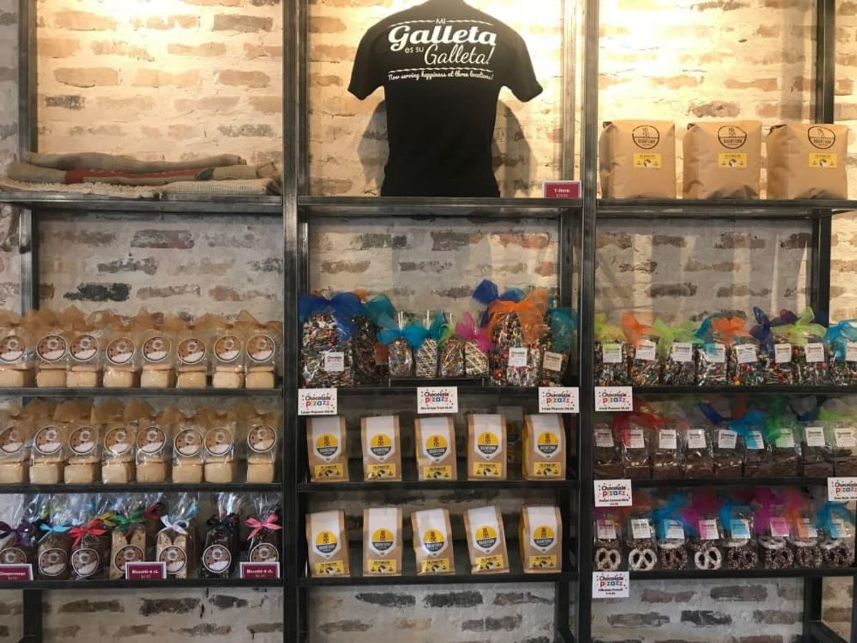 The store has a retail area for Chocolate Pizazz and Boomtown products