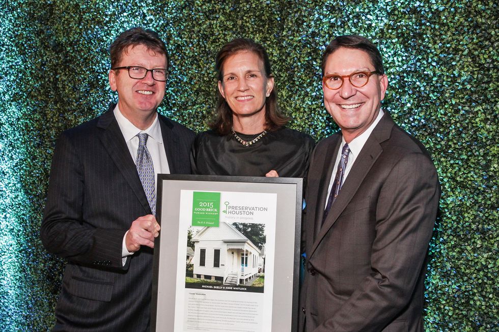 Michael Skelly, from left, Anne Whitlock and Scott McClelland at the Cornerstone Dinner February 2015