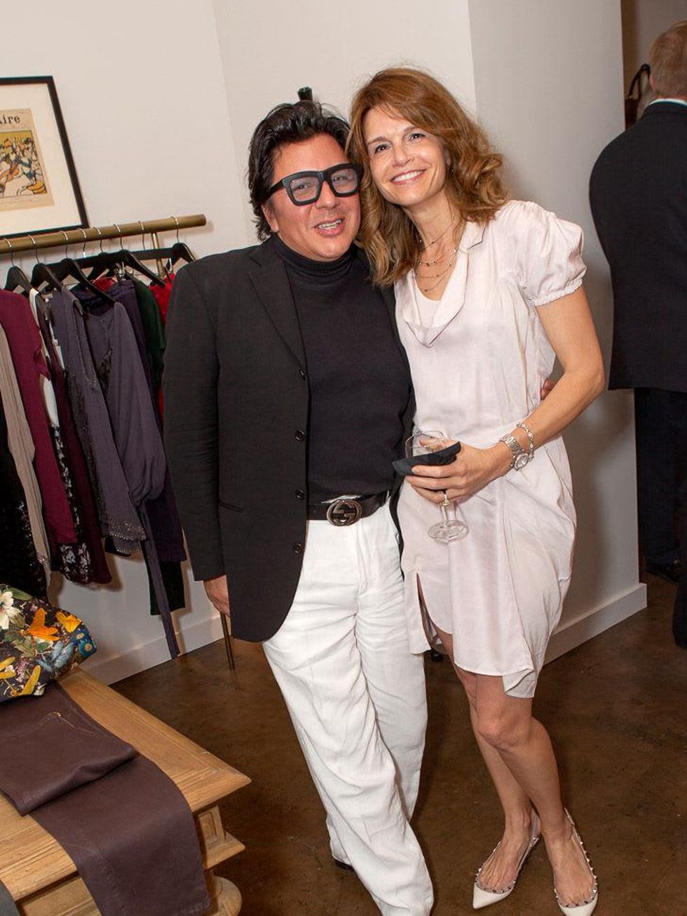 Michael Soliz and Tatiana Szligmann at the Julie Rhodes Fashion & Home Houston opening party October 2013