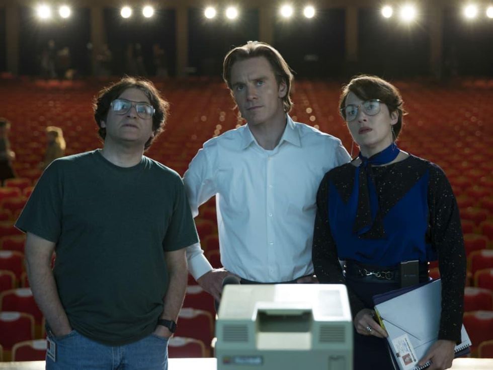 Michael Stuhlbarg, Michael Fassbender, and Kate Winslet in Steve Jobs