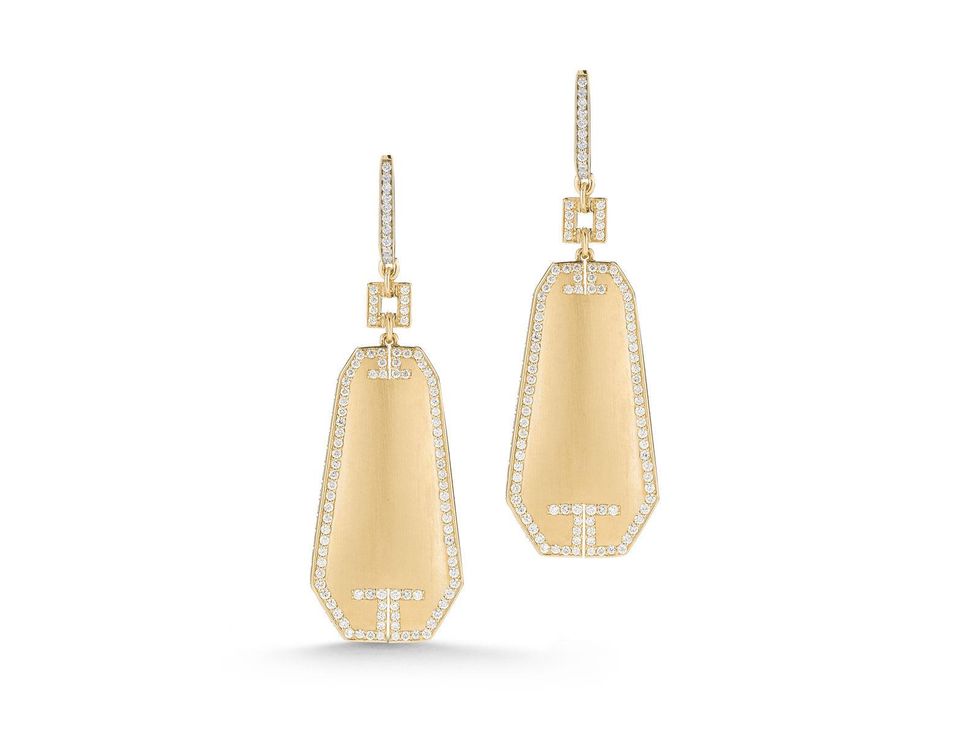 Michael where to shop right now August 2013 Ivanka Trump Metropolis Earrings with Diamonds in 18kt Yellow Gold, $7,400