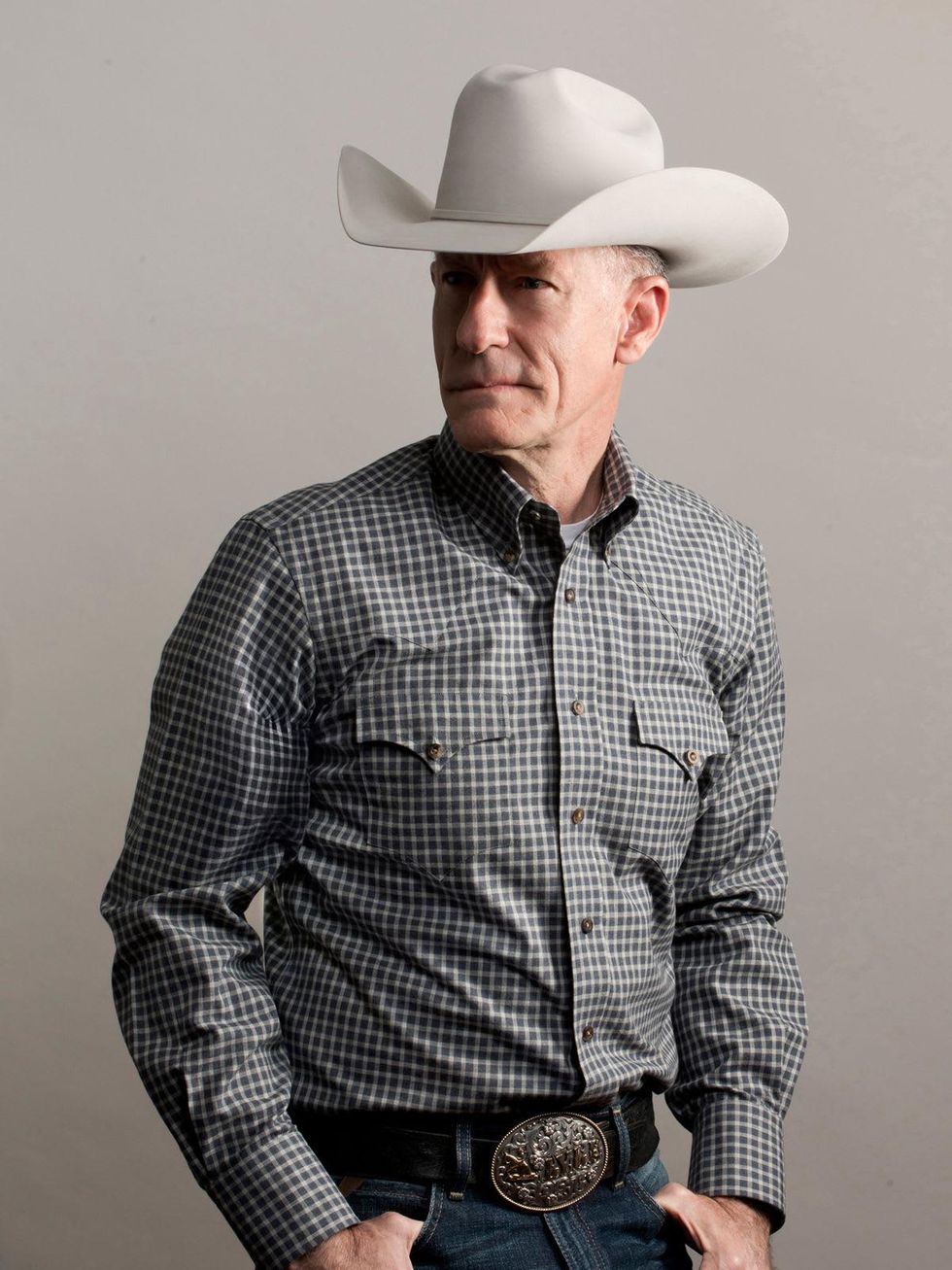 Michael where to shop right now September 2013 Lyle Lovett in small check western Hamilton shirt