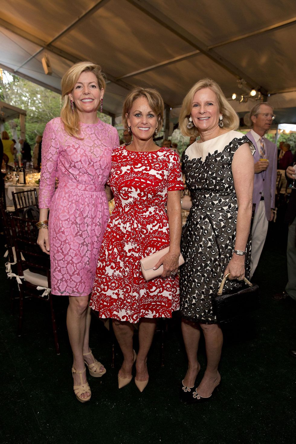 Michelle Foutch, from left, Ann Doggett and Laurie Liedtke at the Bayou Bend Garden Party March 2015