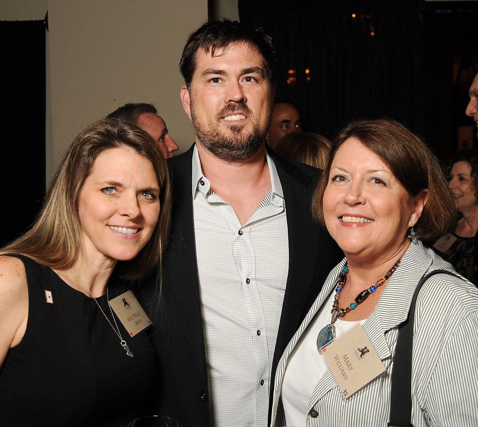 Michelle Greer, from left, Marcus Luttrell and Mary Williams at the Johnny Mac Soldiers Fund Inaugural Houston Gala April 2015