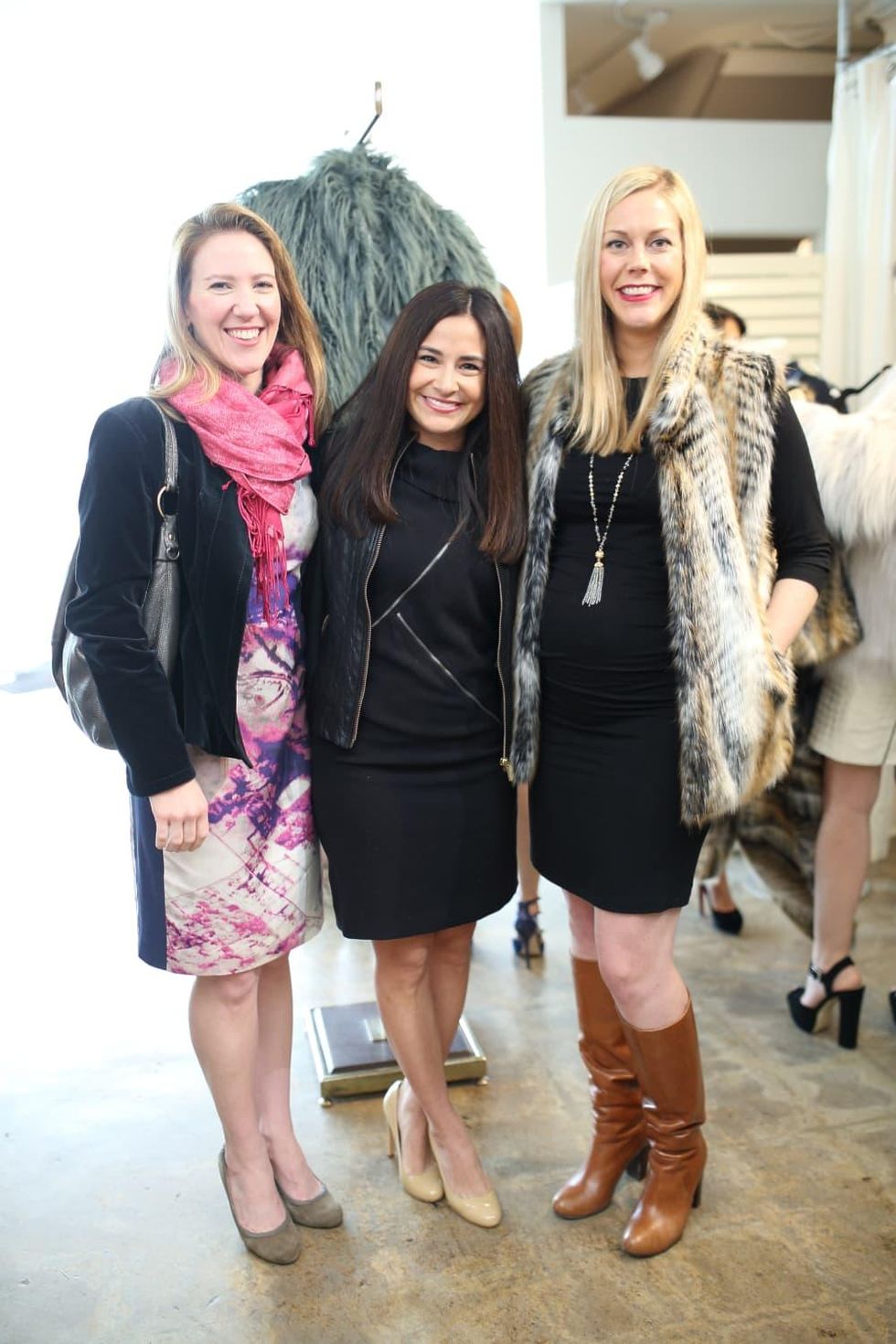 Michelle Phillips, Monica Garza, Heather McLeskey Conerly at Miles David fashion show