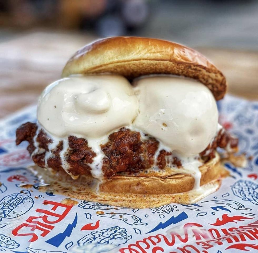 Mico's Hot Chicken ice cream sandwich