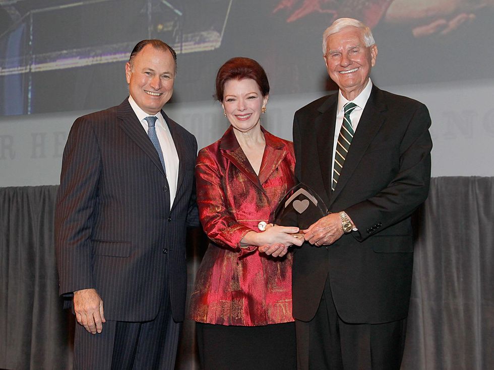 Mike Ballases, from left, Angela Blanchard and Doug Pitcock at the Neighborhood Centers' Heart of Gold Celebration February 2014