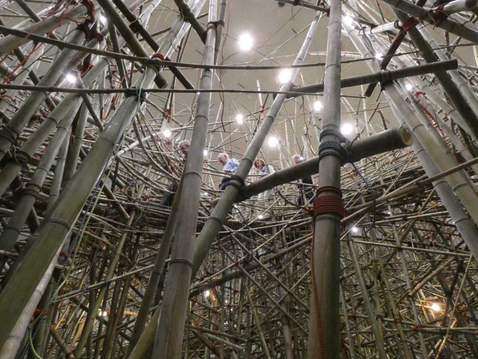 Mike + Doug Starn: Big Bamb\u00fa This Thing Called Life, view from the ground