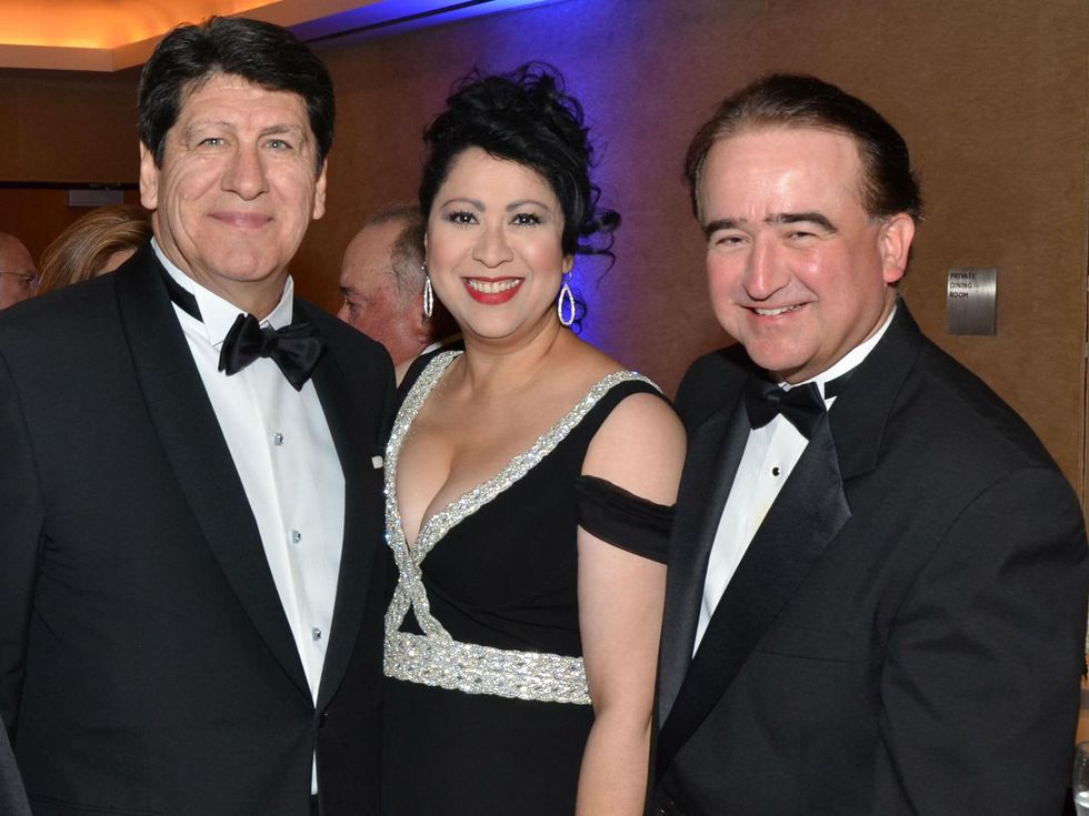 Mike Loya, from left, Dr. Laura Murillo and George Y. Gonzalez at the Hispanic Chamber of Commerce Gala November 2014