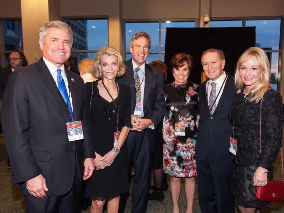 Mike McCaul, Alice Burguieres, Jim Hackett, Maureen Hackett, Mel Klein, Linda Mays McCaul at MD Anderson 75th anniversary gala