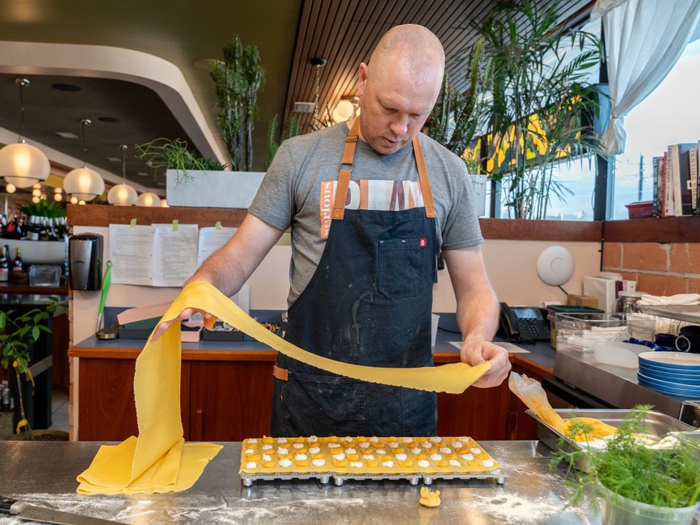 Milton's Kent Domas pasta making