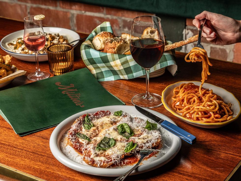 Milton's restaurant food spread