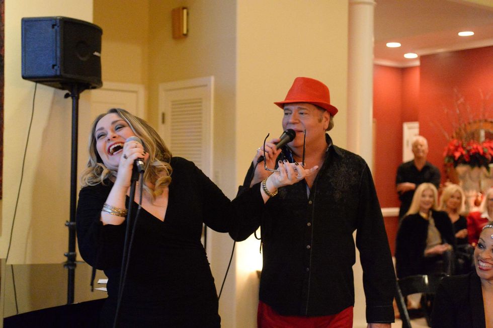 Mindy Ramey and Bubba McNeely at Bubba and Mark's Christmas Party December 2014