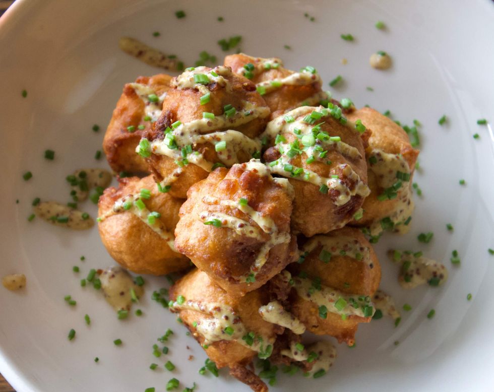 mini corn dogs at relish restaurant