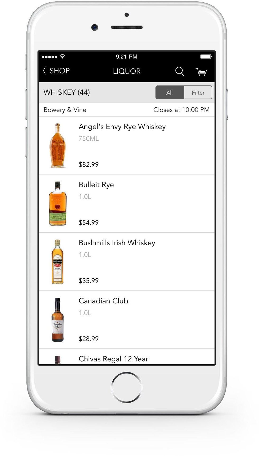 Minibar liquor delivery