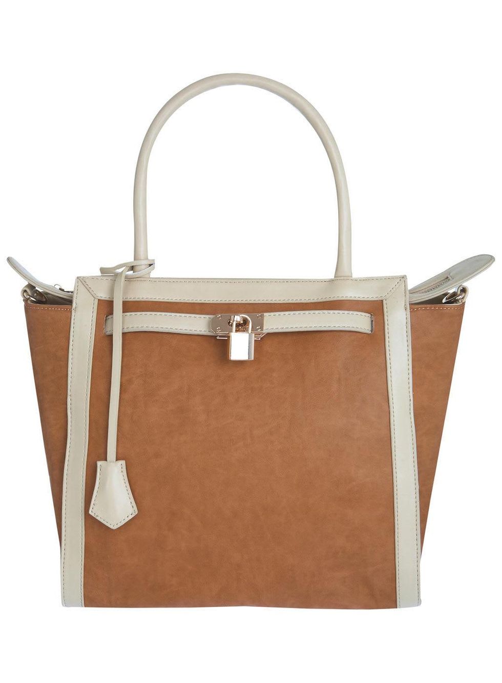 miss selfridge tan contrast bag