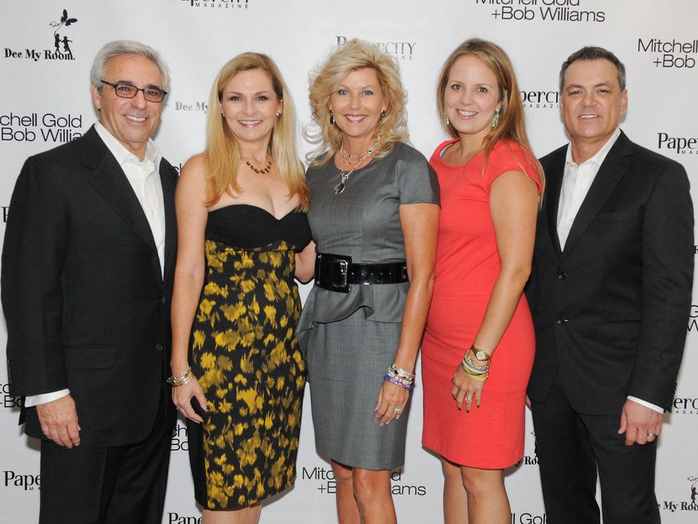 Mitchell Gold, from left, Kathy French, Susan Plank, Courtney Barta and Bob Williams at the Mitchell Gold + Bob Williams Houston grand opening celebration