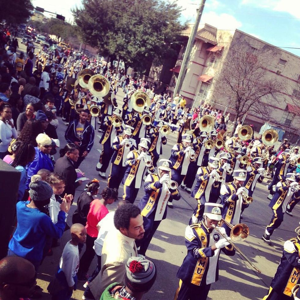 MLK Grande Parade in Midtown marching band January 2014