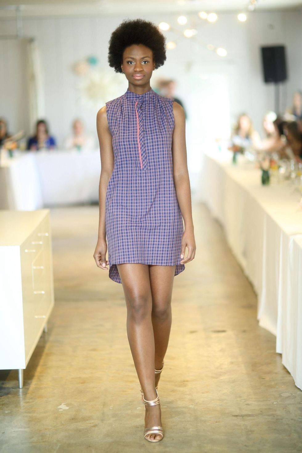 Model on the runway at the David Peck spring summer 2015 fashion show March 2015