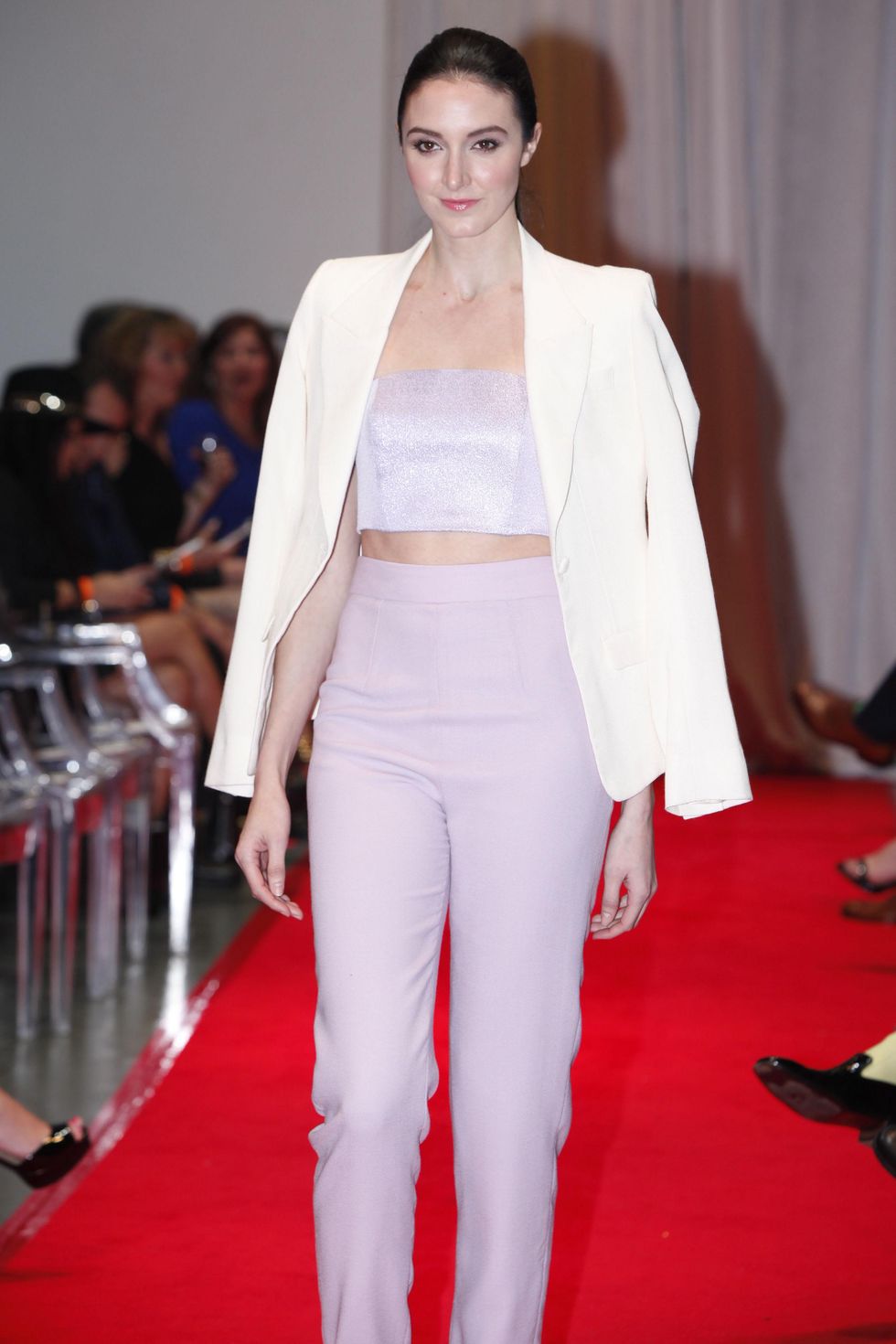 Model wearing Amir Taghi at Fashion Woodlands with Theresa Roemer March 2015