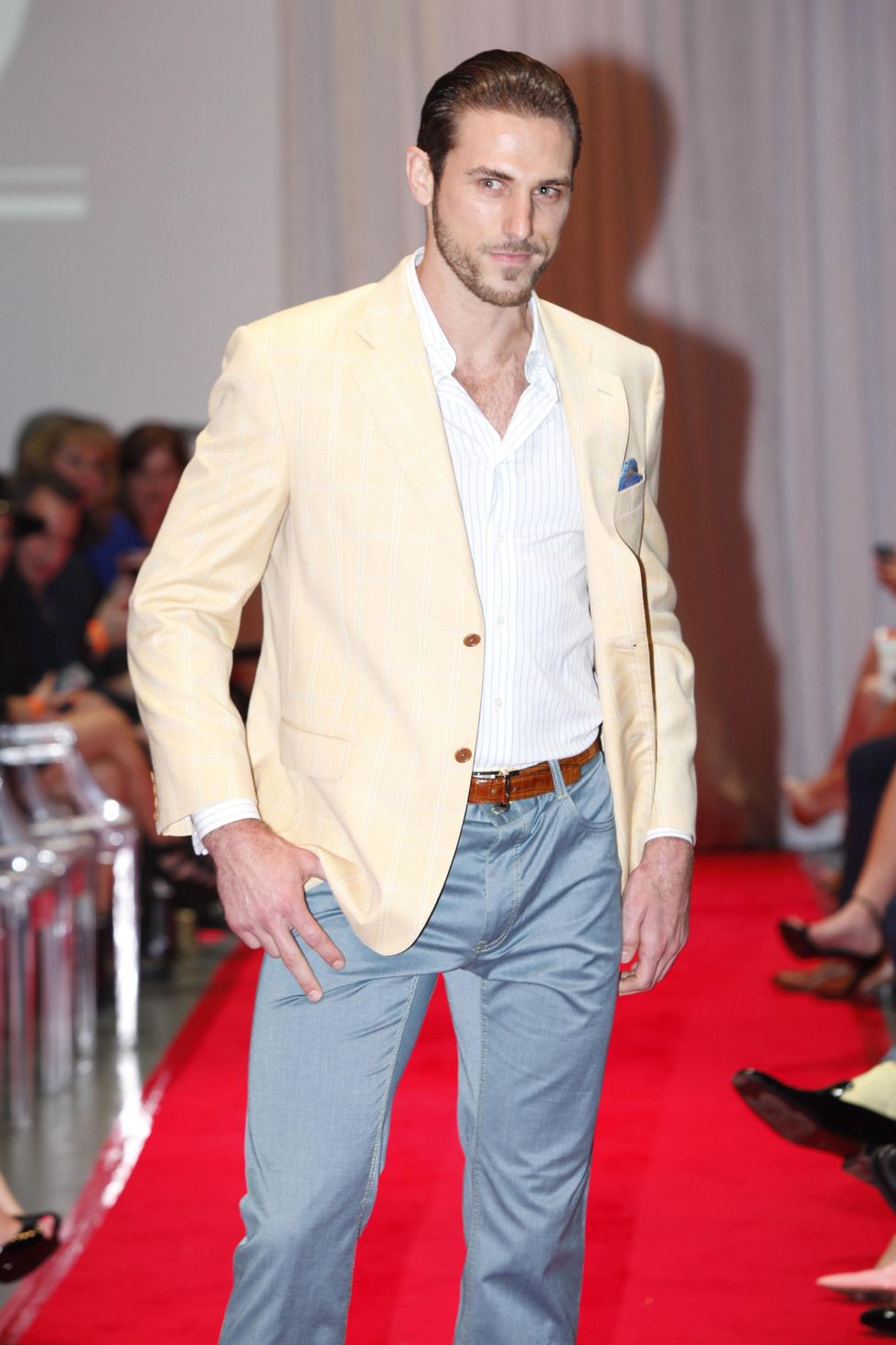 Model wearing Lucho at Fashion Woodlands with Theresa Roemer March 2015