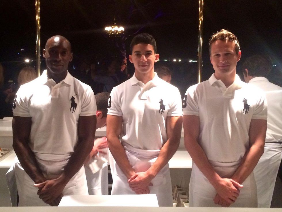 Models and servers at Ralph Lauren Polo event at Central Park