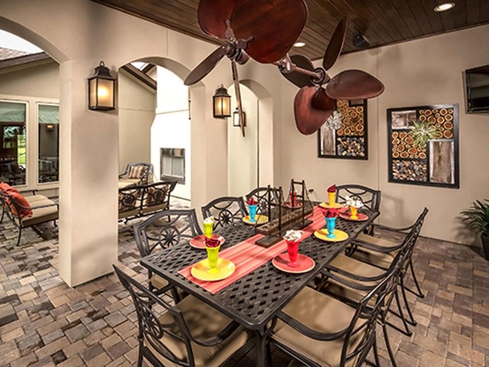 Modern Hill Country story-New Heights project November 2013 outdoor dining area