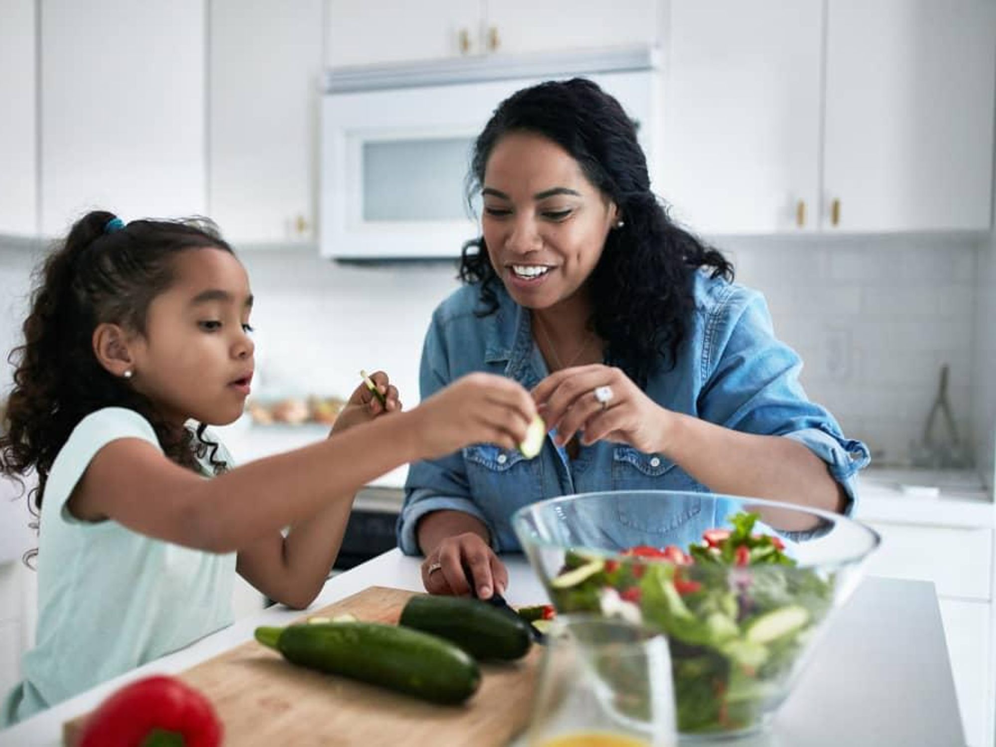 Mom and daughter in kitchen