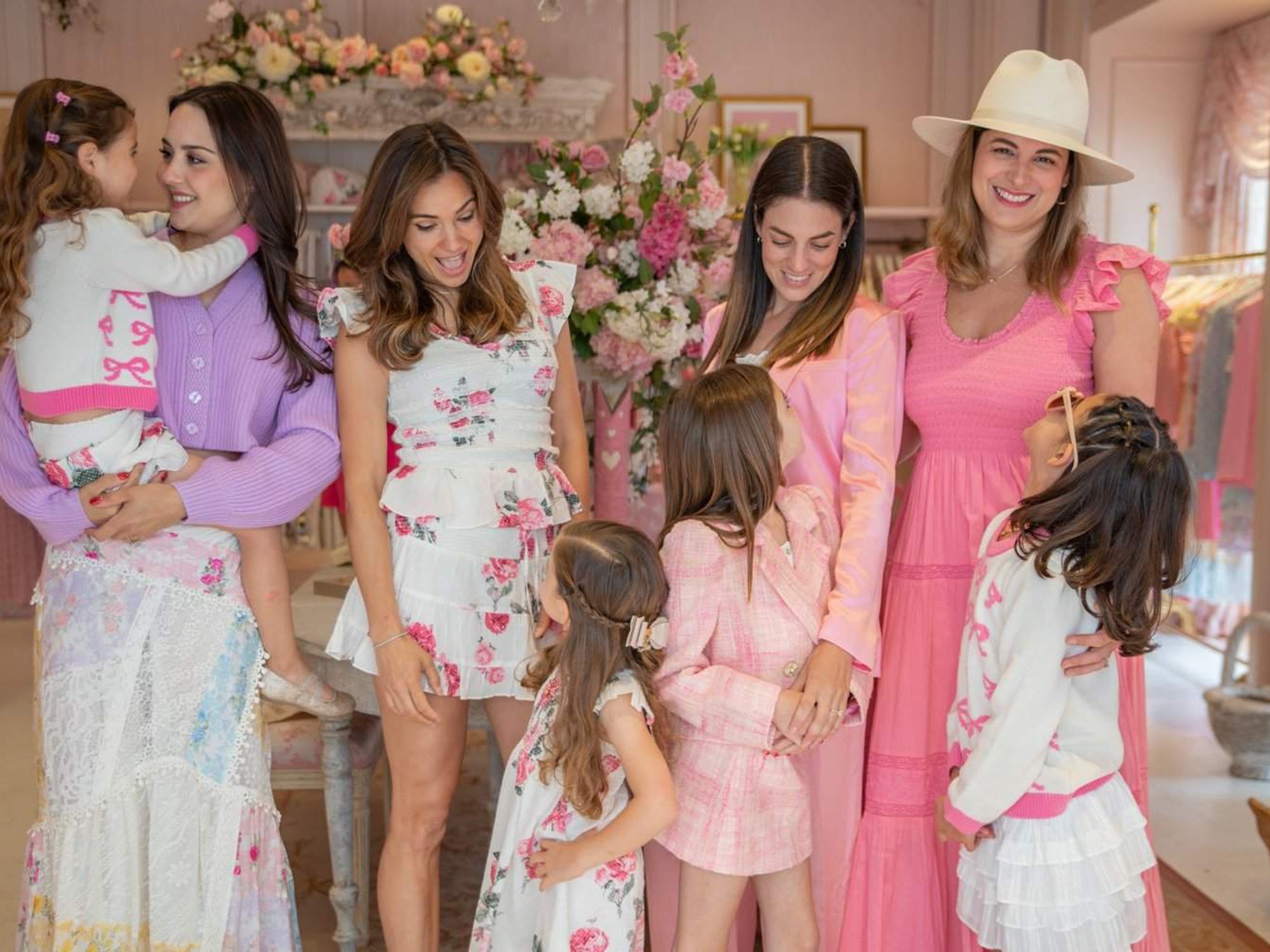 Moms and kids in River Oaks District