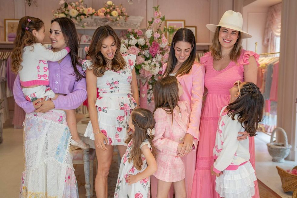 Moms and kids in River Oaks District