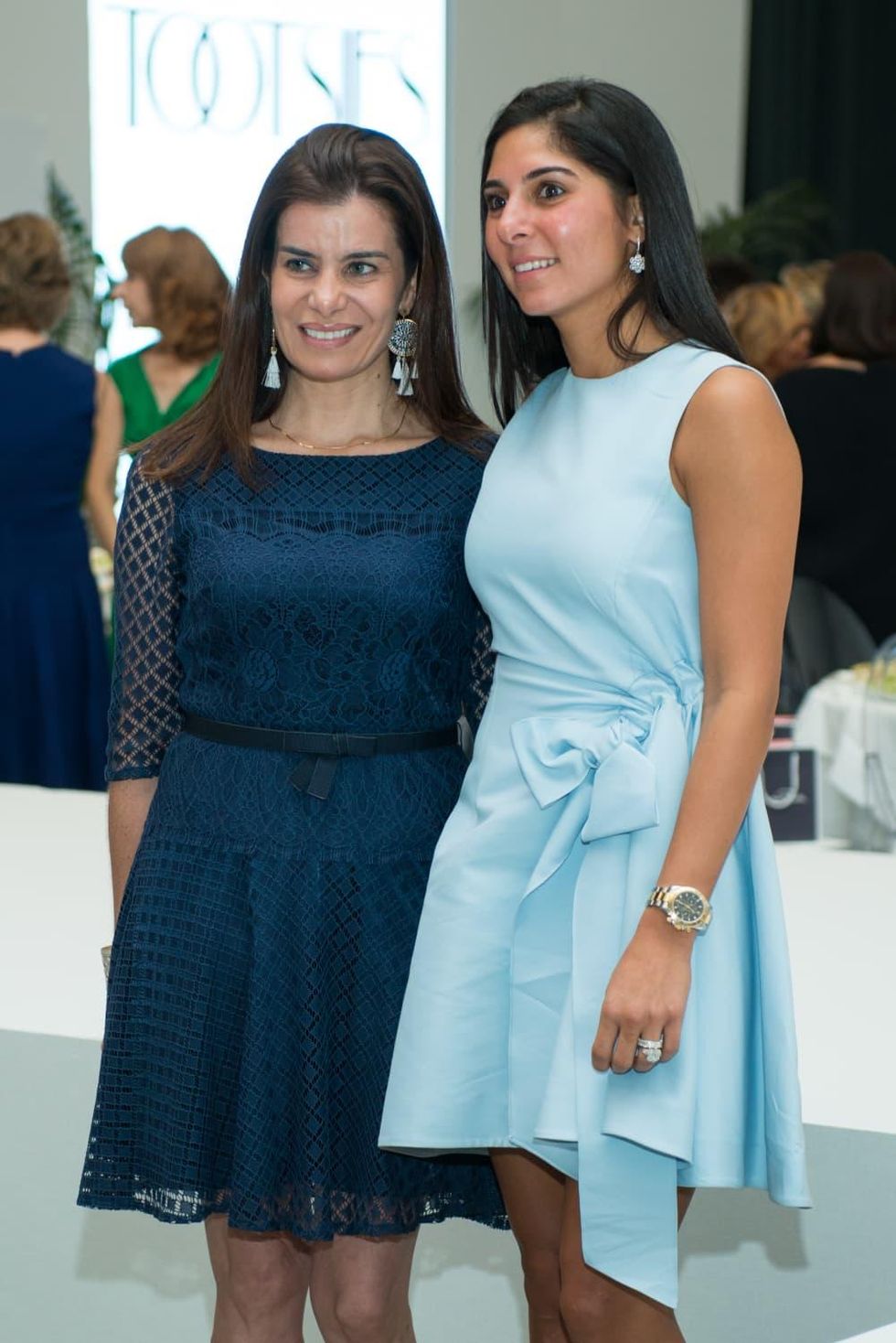 Mona Sarofim, Maria Munoz at Oscar de la Renta fashion show at MFAH