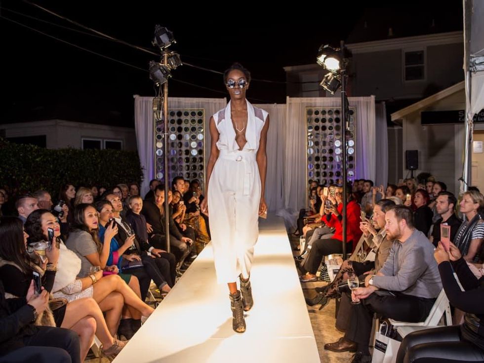 Mondo Guerra event Models from Neal Hamil Agency showcased all white pieces from Mondo Guerra's Spring/Summer Collection.