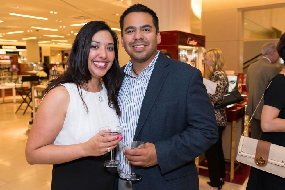 Monica Reyna and Joe Casiano at the CAP kick-off at Saks September 2014