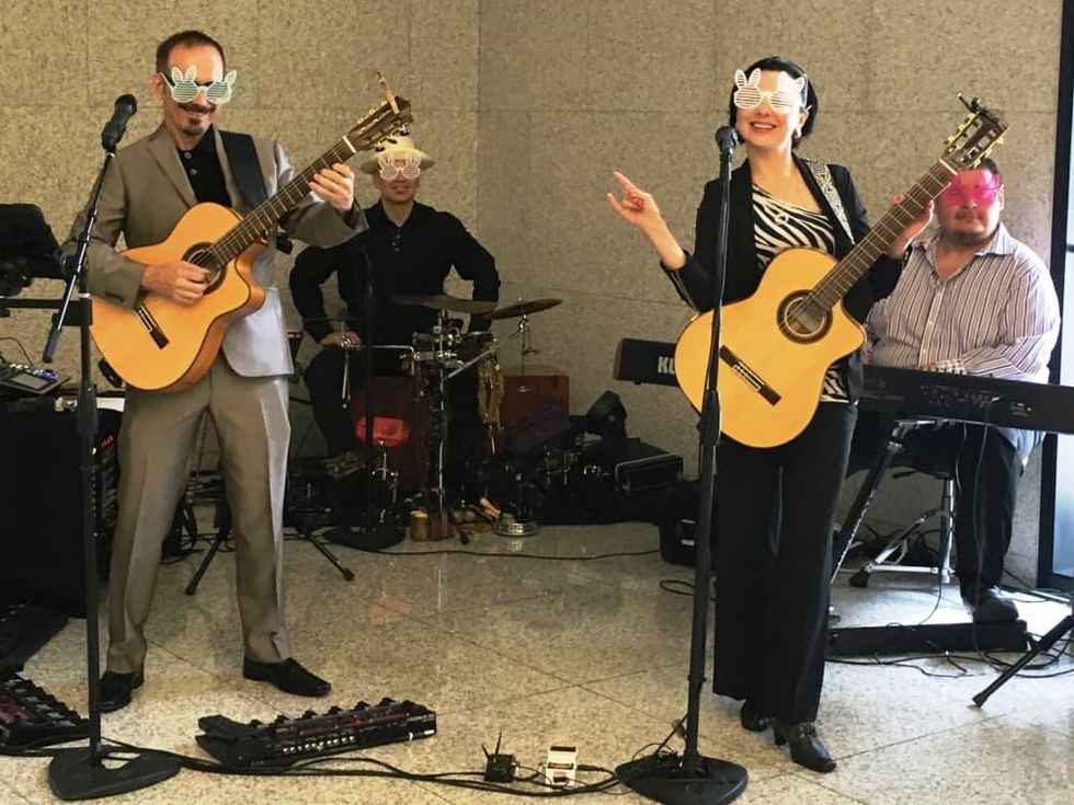 Moodafaruka plays at Bunnies Intrude art installation 1600 Smith