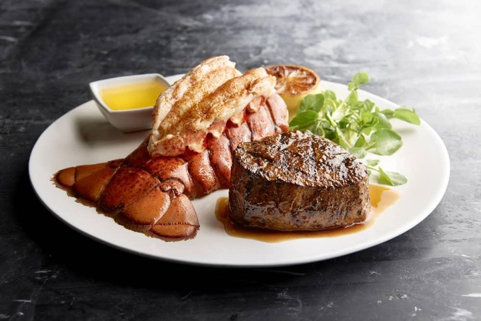 Morton's steak and lobster tail