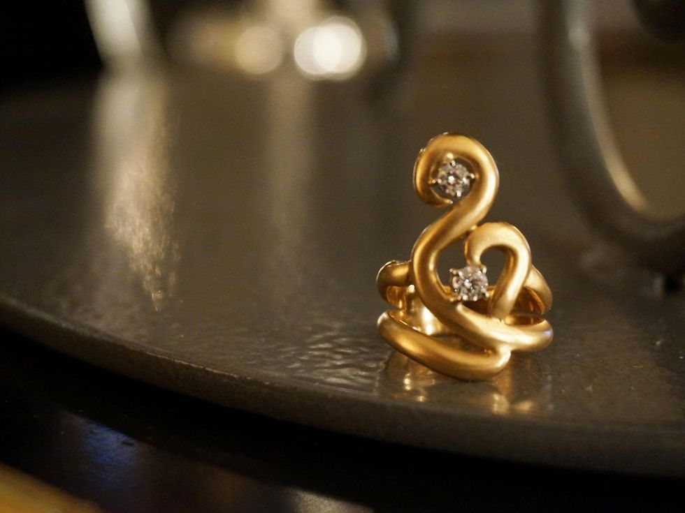 MRS. B Collection Open House Cathy Borlenghi jewelry October 2014 Gold ring with diamonds