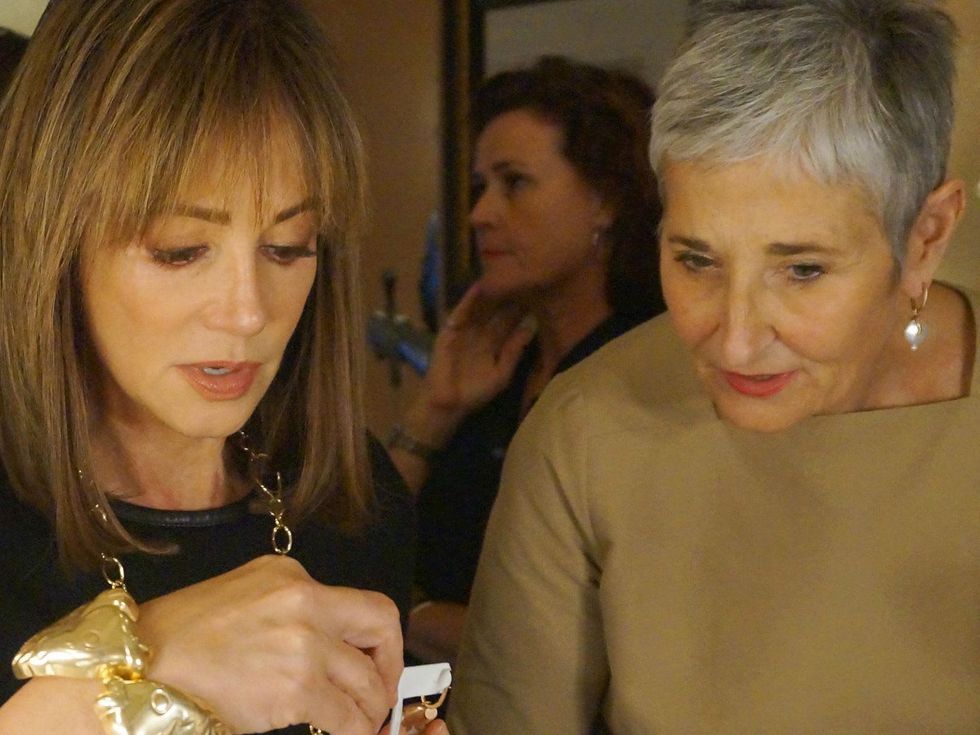 MRS. B Collection Open House Cathy Borlenghi jewelry October 2014 Janet Gurwitch, left, and Joan Pillow